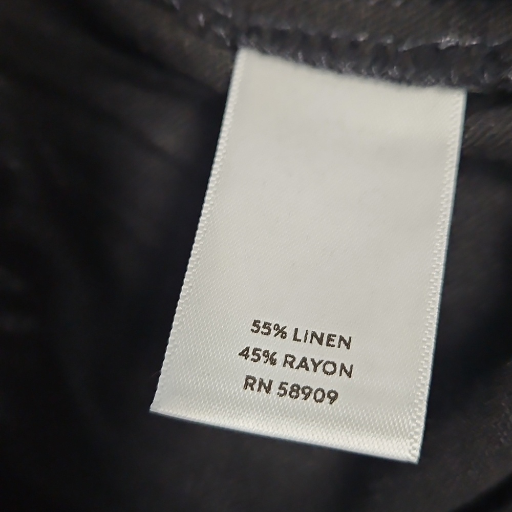 Westbound Linen Blend Mid Rise Straight Leg Lightweight Pant: Black: Size- 2X - Picture 12 of 13